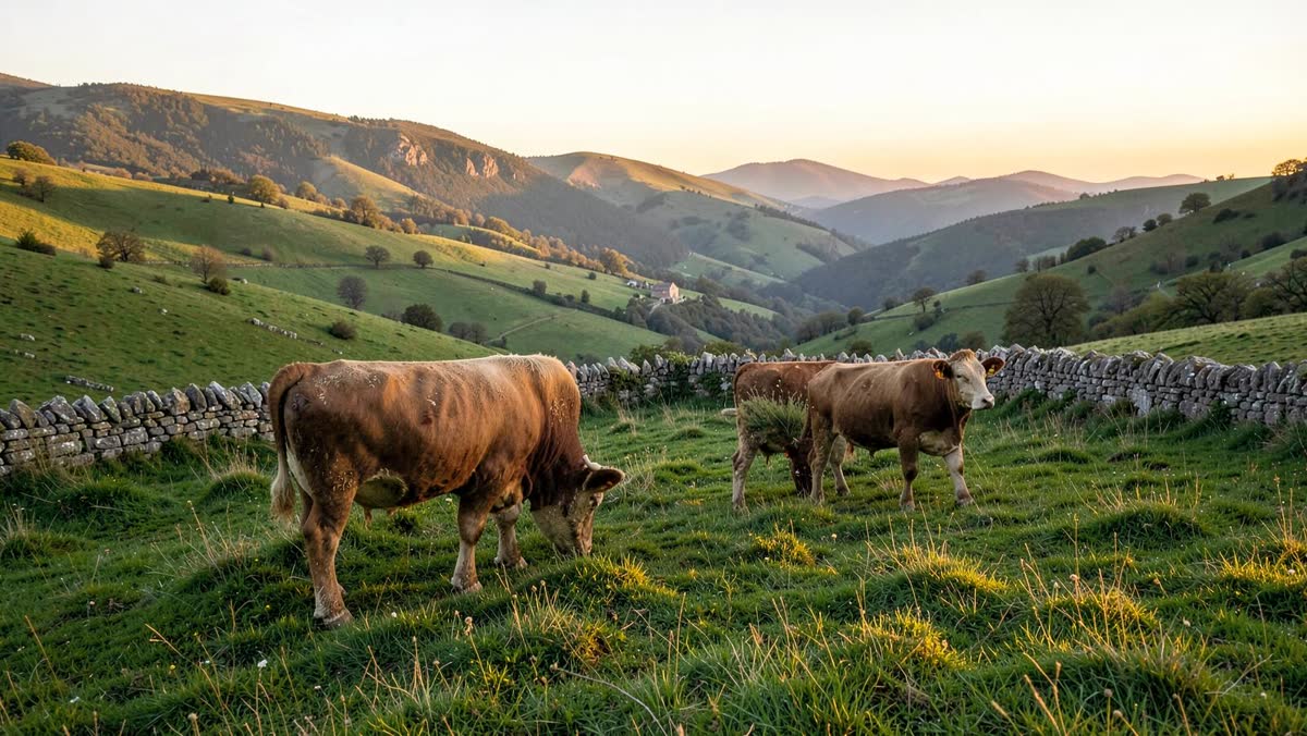 Pâturage en Aveyron où sont élevées nos bêtes