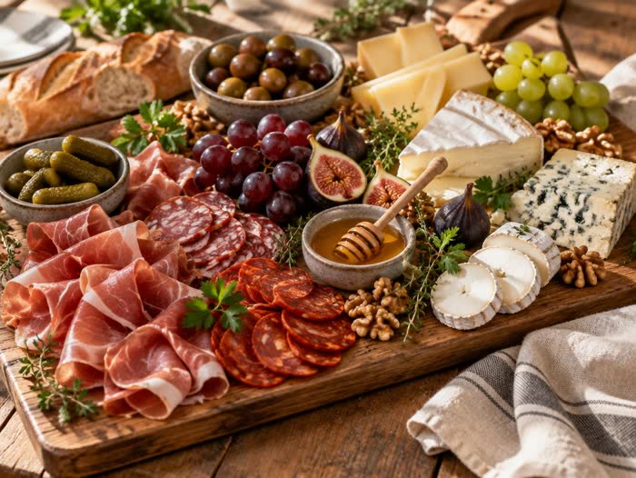 Plateau mixte charcuterie et fromages 8 personnes